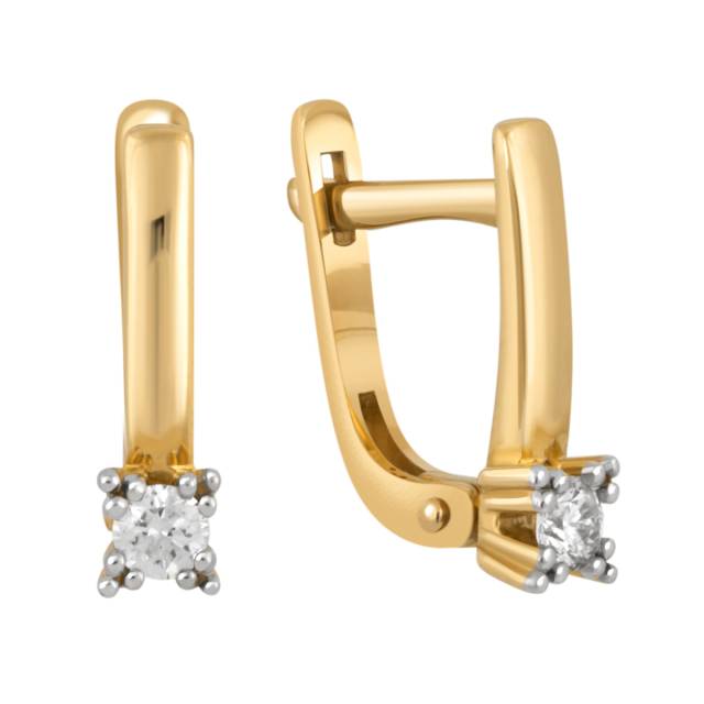 Серьги из жёлтого золота с бриллиантами (039003)