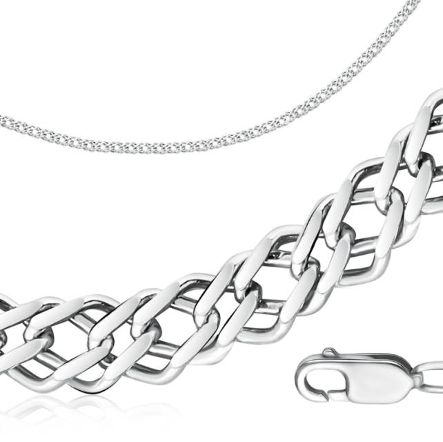 Цепь из платины, плетение "Двойной ромб" (061216)