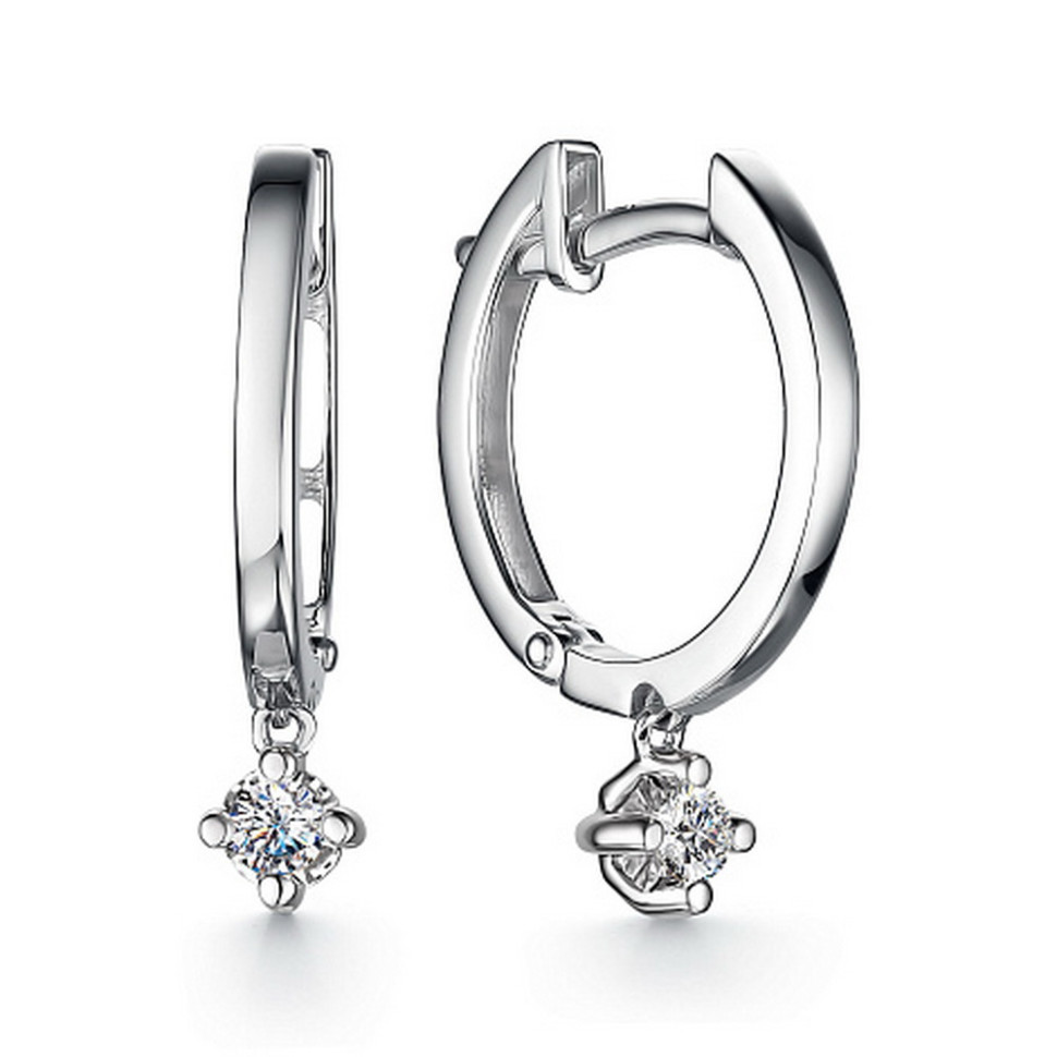 Серьги из белого золота с бриллиантами (047144)