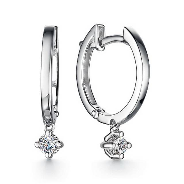 Серьги из белого золота с бриллиантами (047144)