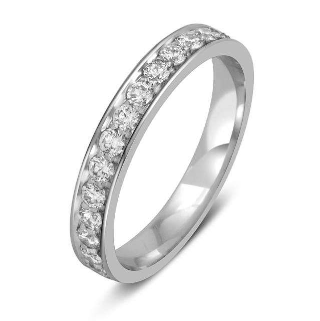 Обручальное кольцо из белого золота с бриллиантами (053850)