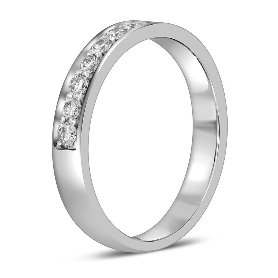 Обручальное кольцо из белого золота с бриллиантами (053850)