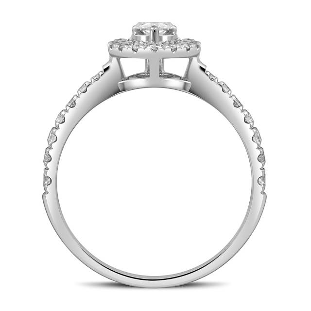 Помолвочное кольцо из белого золота с бриллиантами (049530)