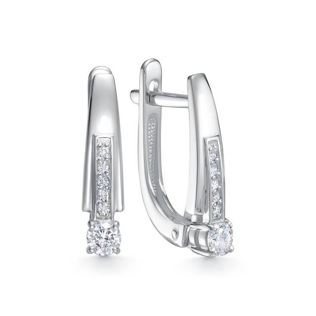 Серьги из белого золота с бриллиантами (061100)