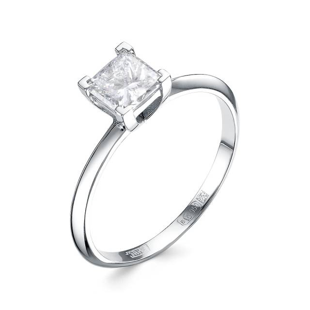 Помолвочное кольцо из платины с бриллиантом (058669)