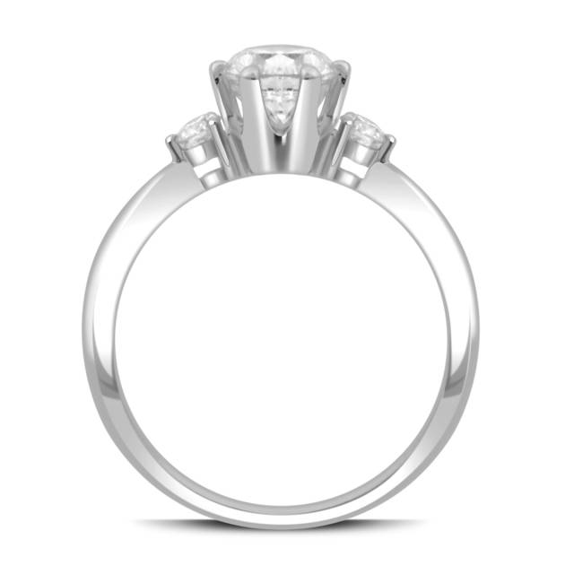 Помолвочное  кольцо из белого золота с бриллиантами (038087)