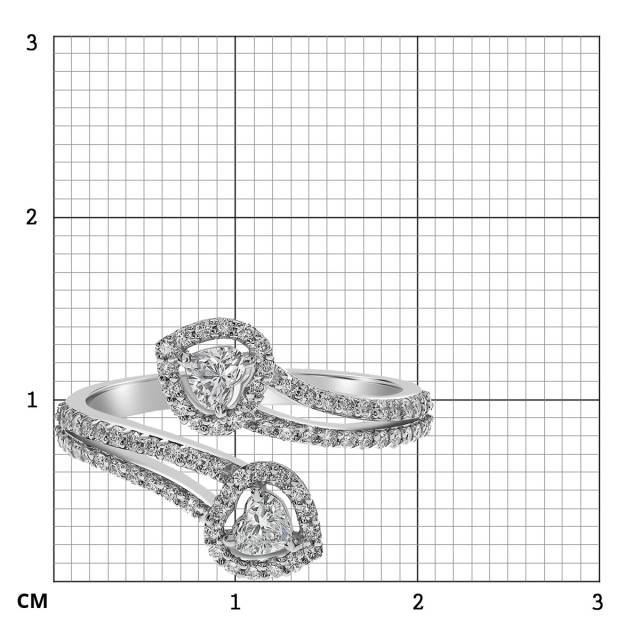 Кольцо из белого золота с бриллиантами (061588)