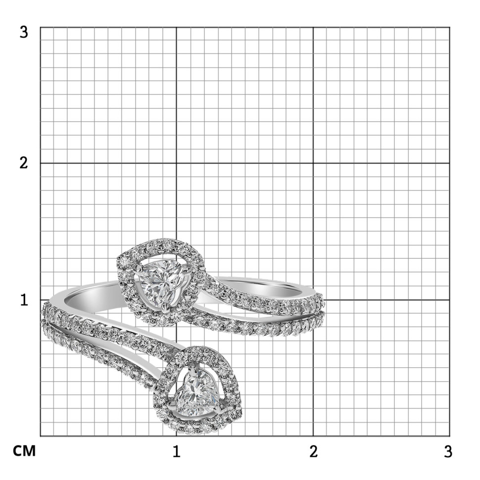 Кольцо из белого золота с бриллиантами (061588)