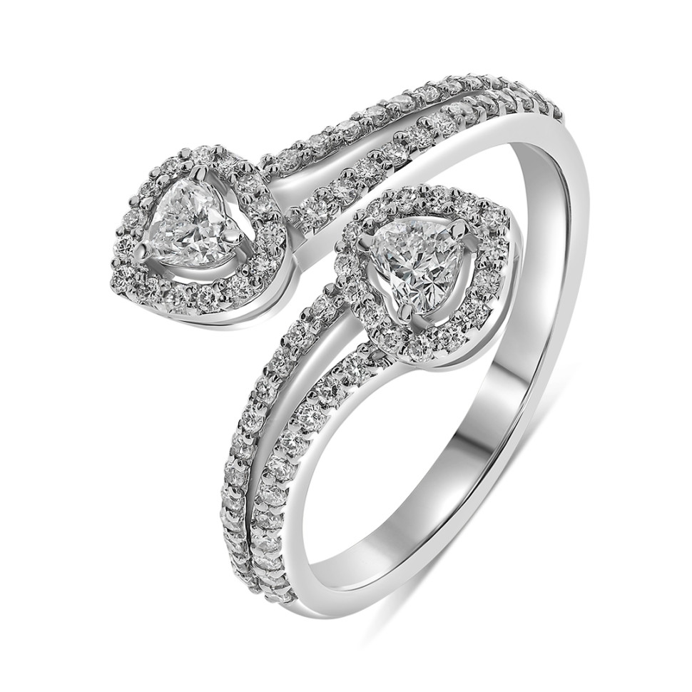 Кольцо из белого золота с бриллиантами (061588)