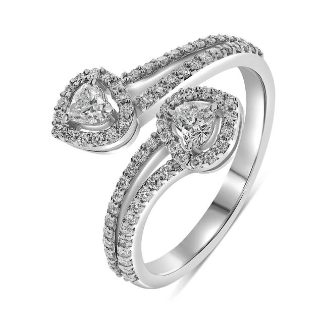 Кольцо из белого золота с бриллиантами (061588)