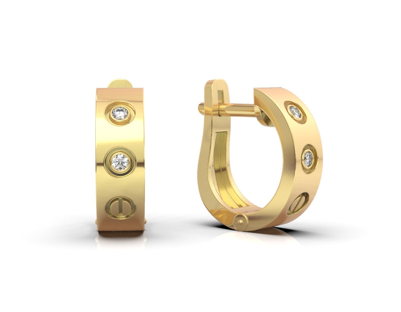 Серьги из жёлтого золота с бриллиантами (051158)