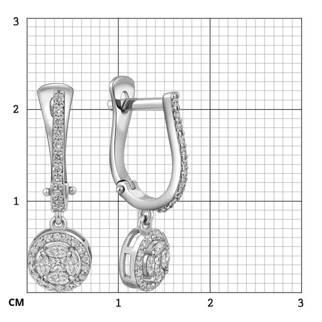 Серьги из белого золота с бриллиантами (050649)