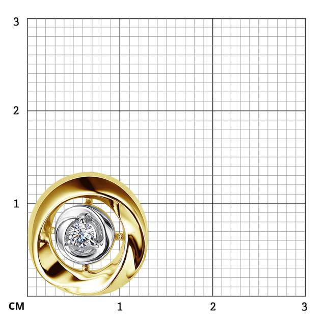 Кулон из жёлтого золота с бриллиантом (057653)
