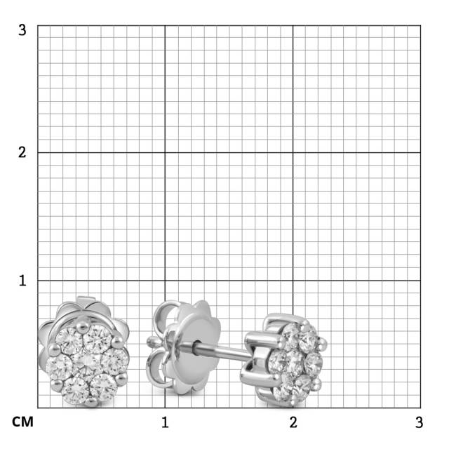 Серьги пусеты из белого золота с бриллиантами "Crivelli" (048943)