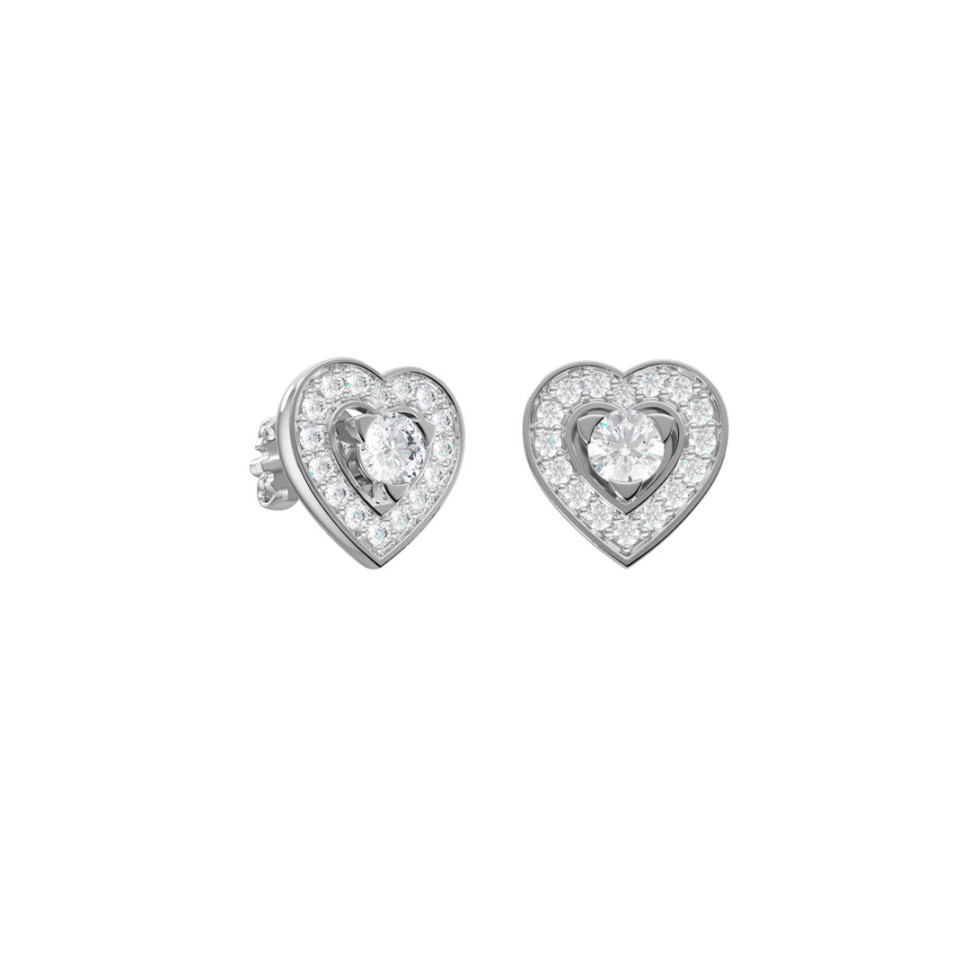 Серьги из белого золота с фианитами (058572)