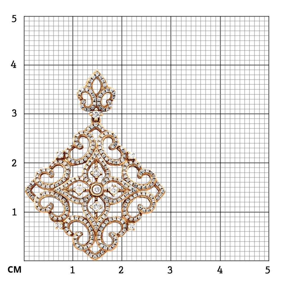 Кулон из красного золота с бриллиантами (046534)