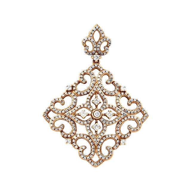 Кулон из красного золота с бриллиантами (046534)