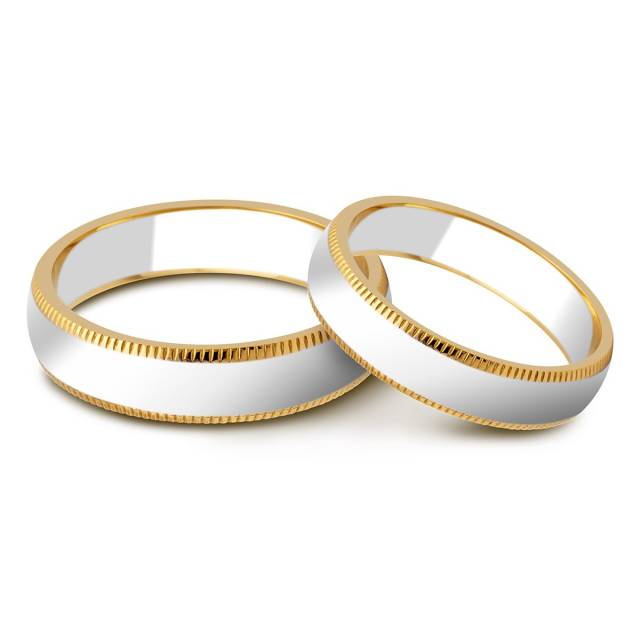 Обручальное кольцо из комбинированного золота (002906)