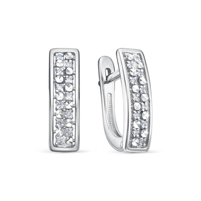 Серьги из белого золота с бриллиантами (061310)