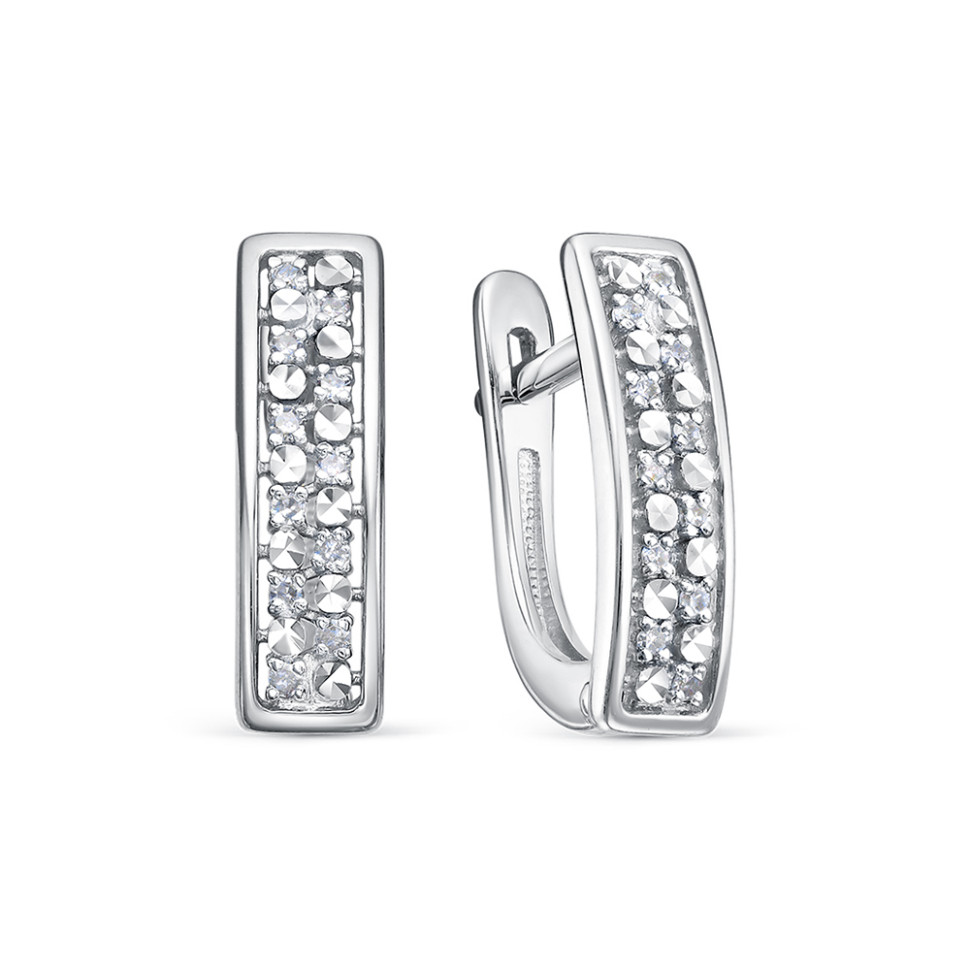 Серьги из белого золота с бриллиантами (061310)