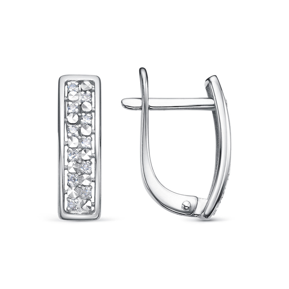 Серьги из белого золота с бриллиантами (061310)