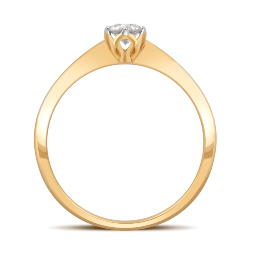 Помолвочное кольцо из жёлтого золота с бриллиантом (032732)