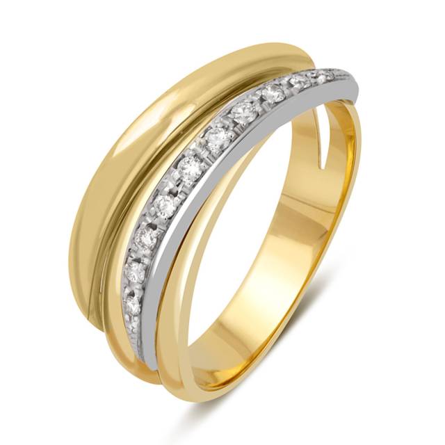 Кольцо из комбинированного золота с бриллиантами (027130)