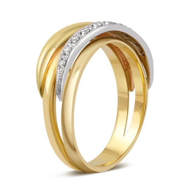Кольцо из комбинированного золота с бриллиантами (027130)