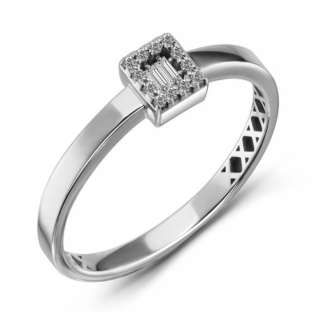 Кольцо из белого золота с бриллиантами (063766)