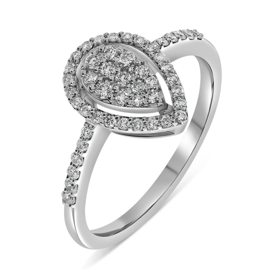 Кольцо из белого золота с бриллиантами (060959)