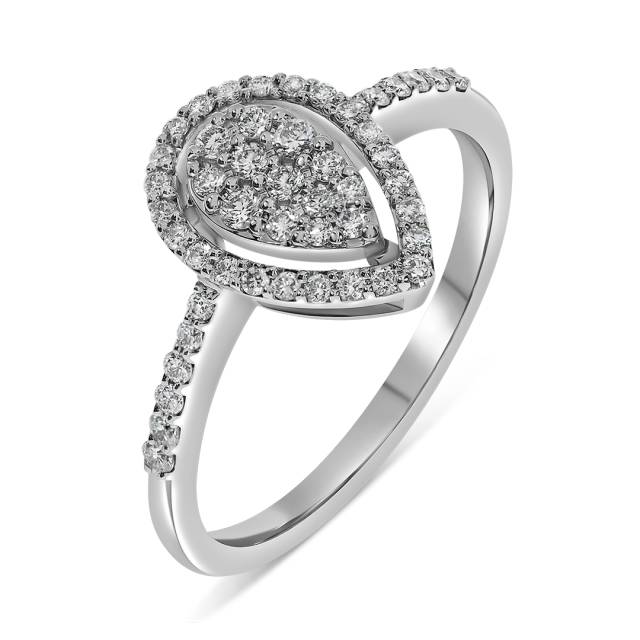 Кольцо из белого золота с бриллиантами (060959)