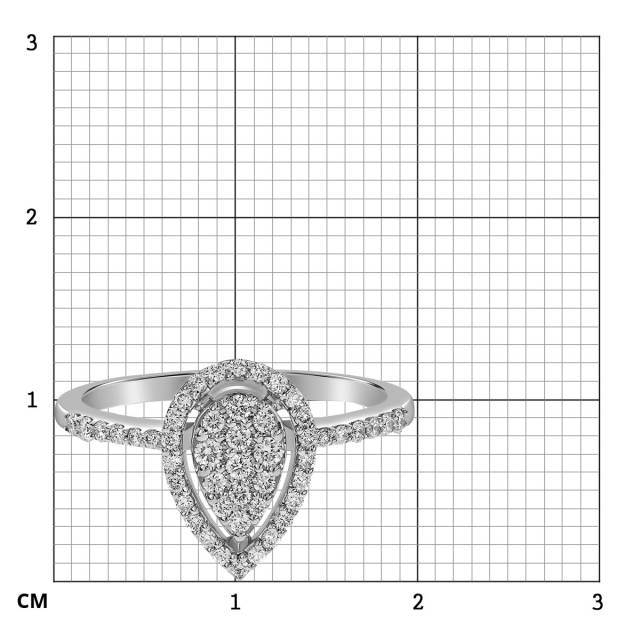Кольцо из белого золота с бриллиантами (060959)