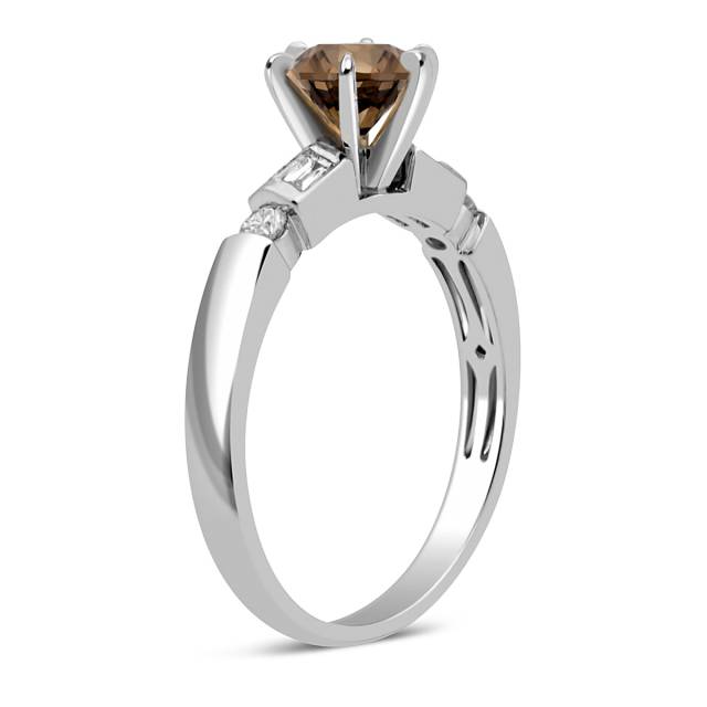 Помолвочное кольцо из белого золота с бриллиантами (048165)
