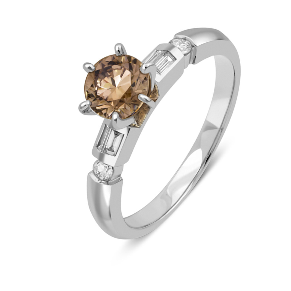 Помолвочное кольцо из белого золота с бриллиантами (048165)