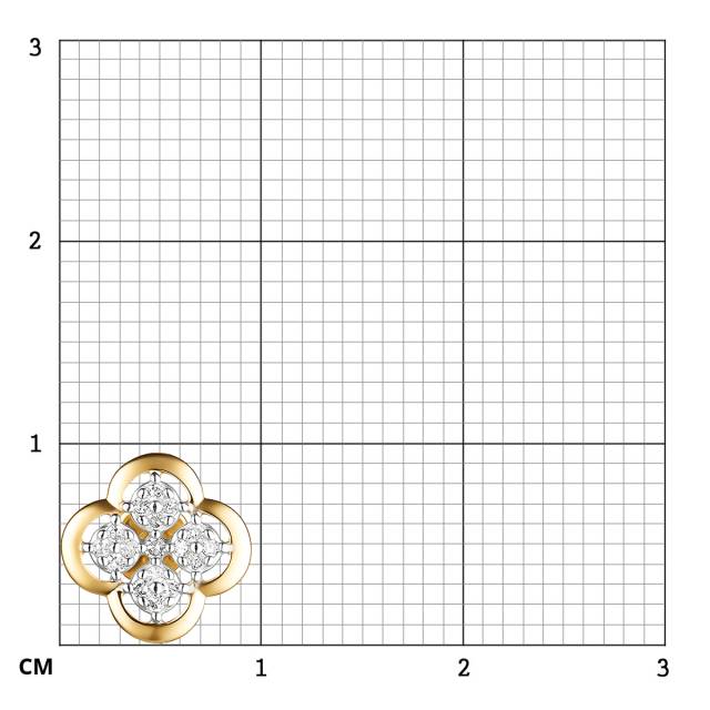 Кулон из жёлтого золота с бриллиантами (059625)