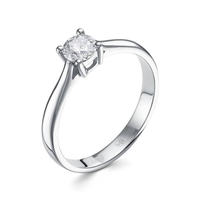 Помолвочное кольцо из платины с бриллиантом (058676)