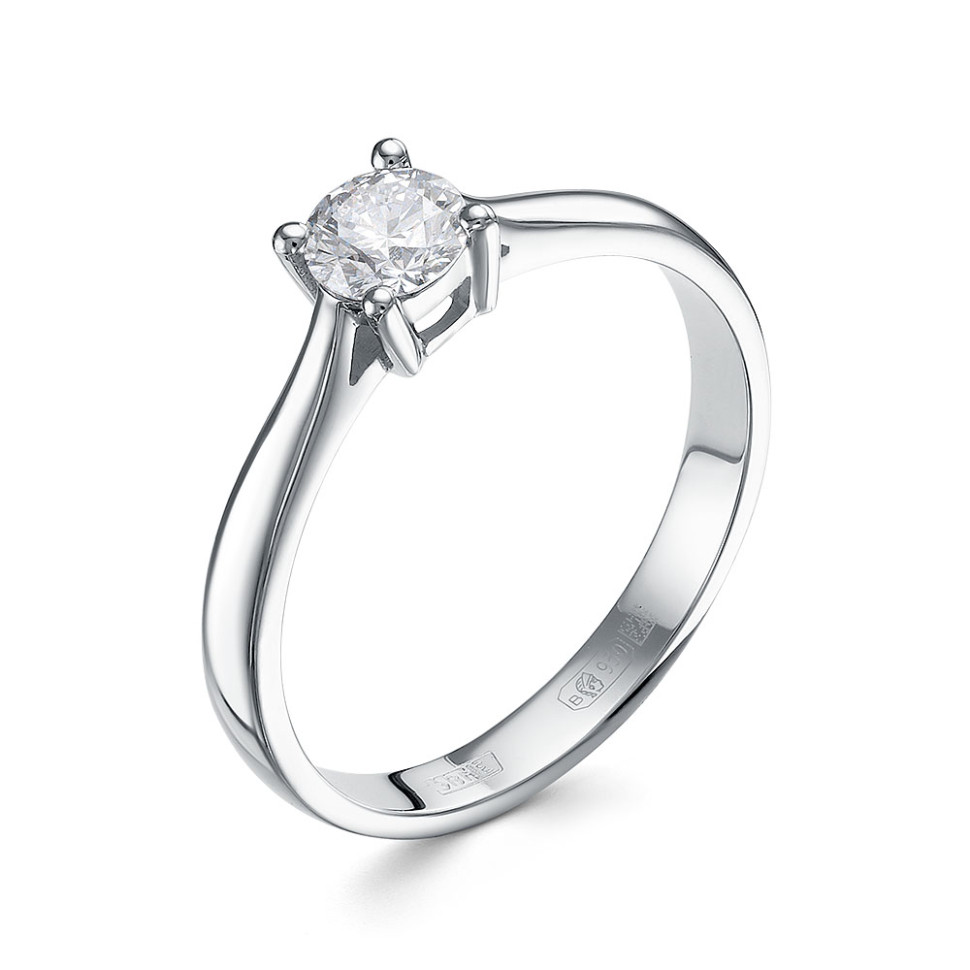 Помолвочное кольцо из платины с бриллиантом (058676)