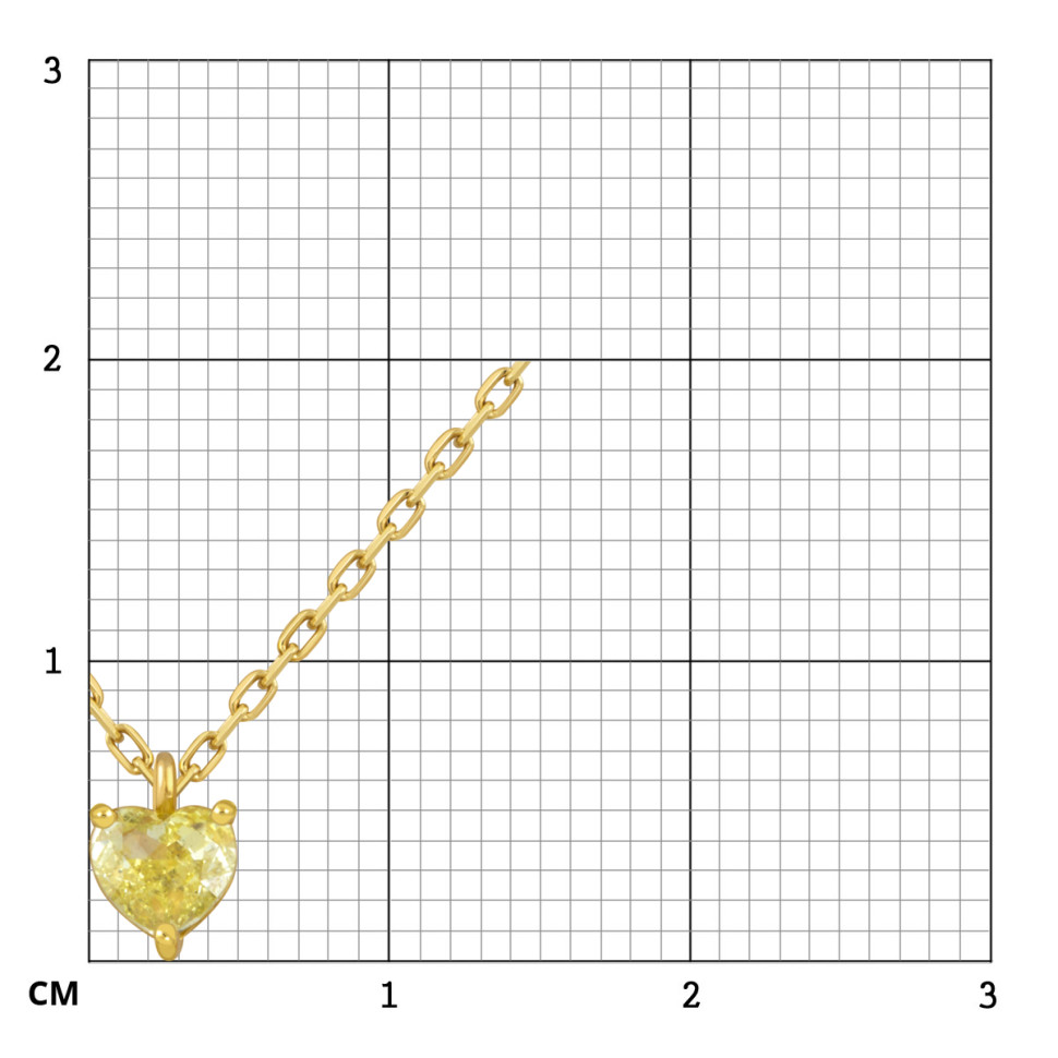 Колье из жёлтого золота с жёлтым бриллиантом Сердце (052097)