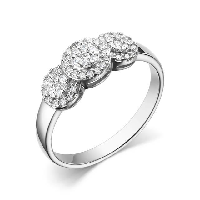 Кольцо из белого золота с бриллиантами  (060579)