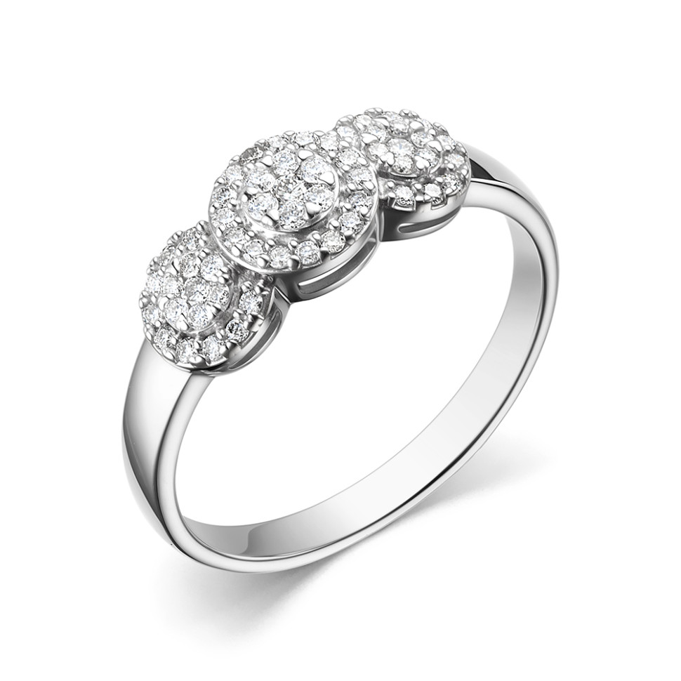 Кольцо из белого золота с бриллиантами  (060579)