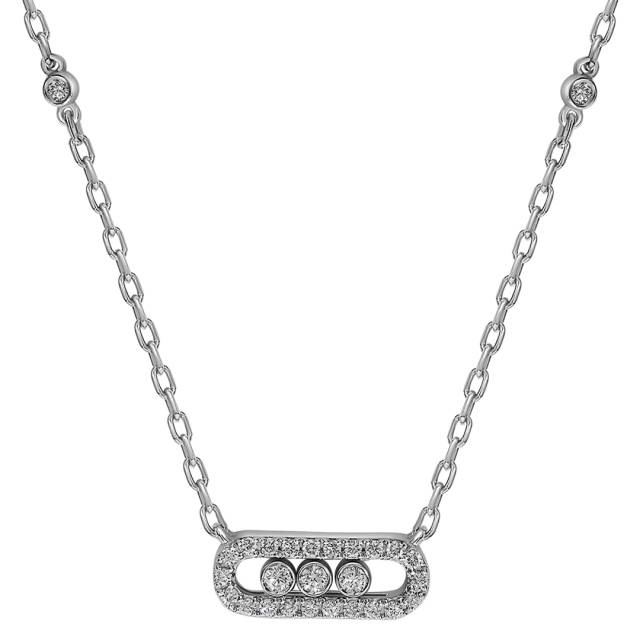 Колье из белого золота с бриллиантами (061616)