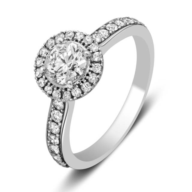 Помолвочное кольцо из белого золота с бриллиантами (012874)