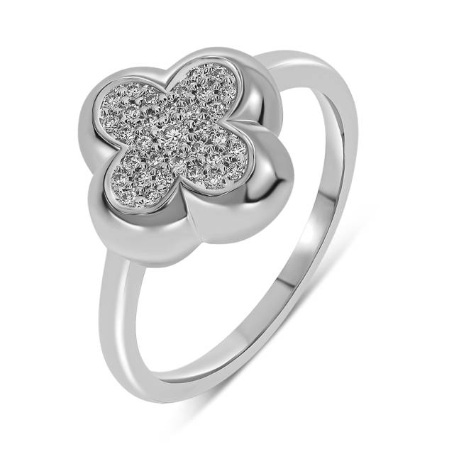 Кольцо из белого золота с бриллиантами (059507)