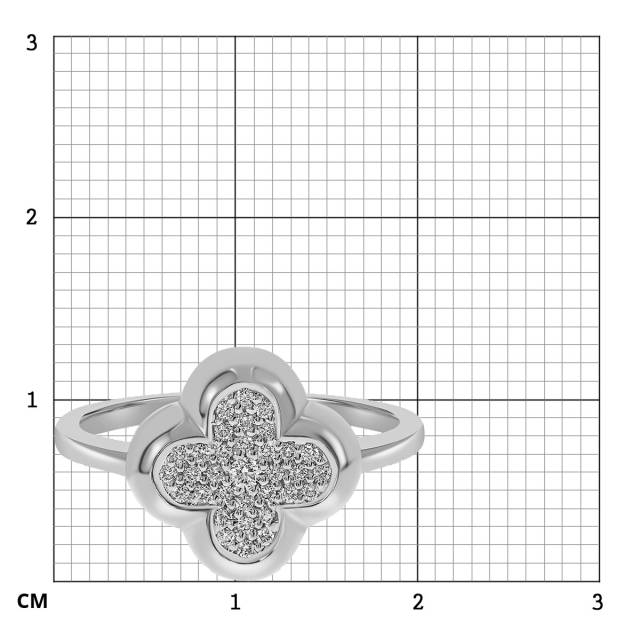 Кольцо из белого золота с бриллиантами (059507)