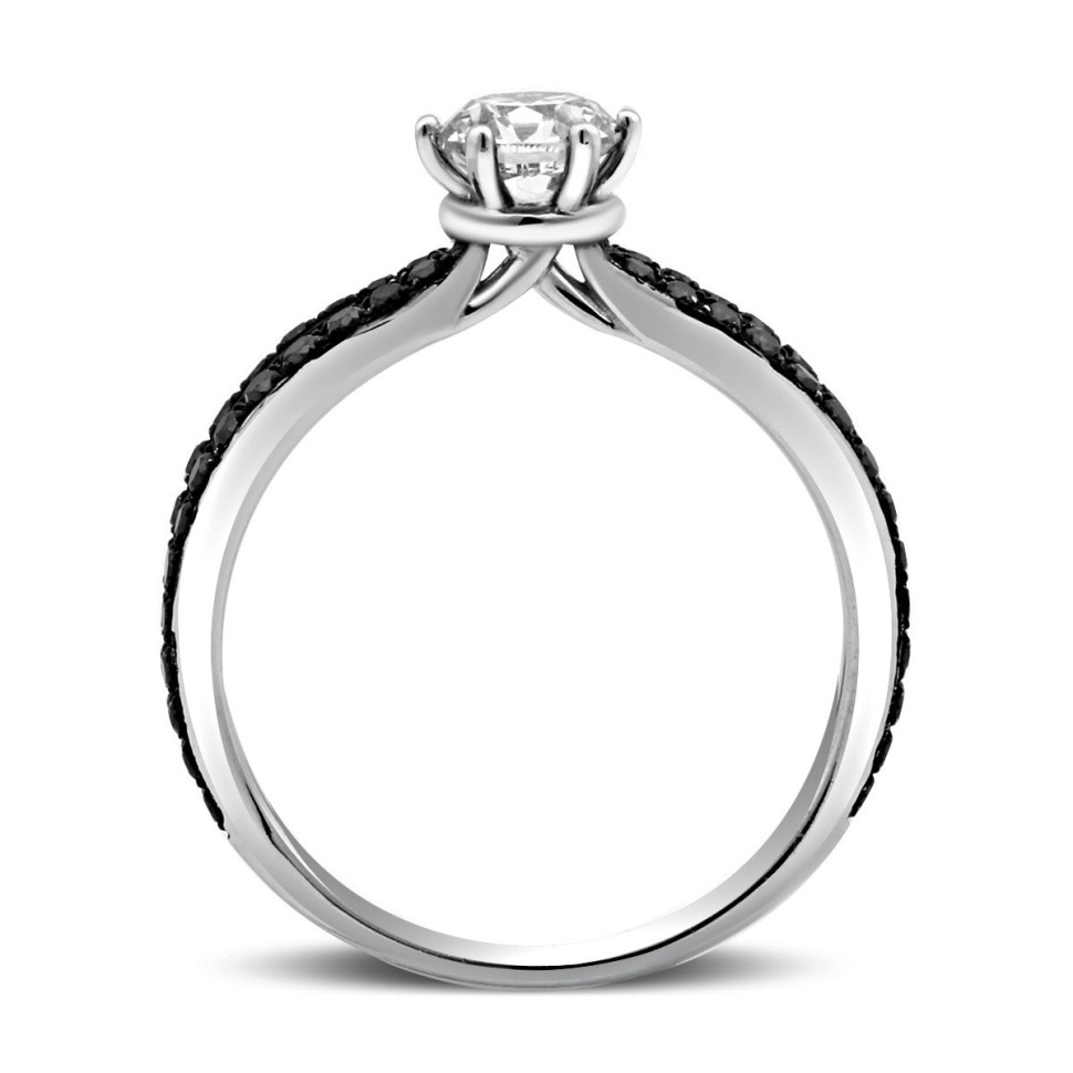 Помолвочное кольцо из белого золота с бриллиантами (007169)