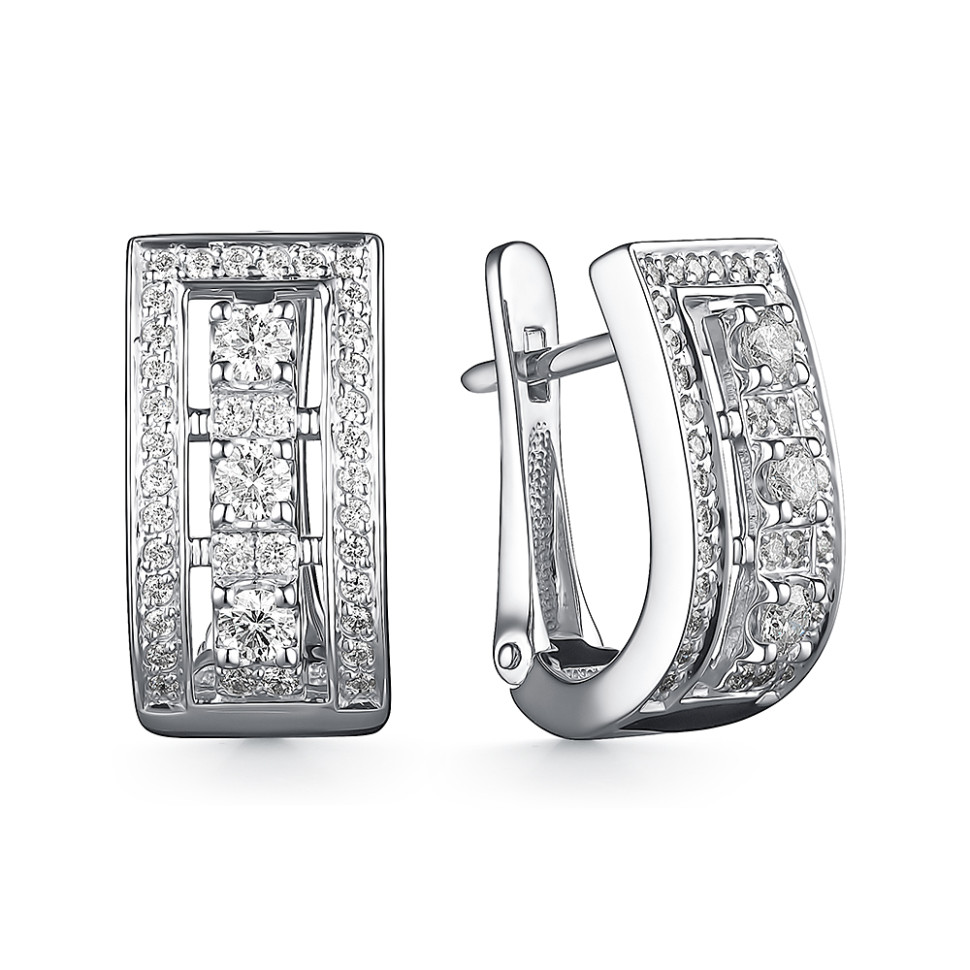 Серьги из белого золота с бриллиантами (057698)
