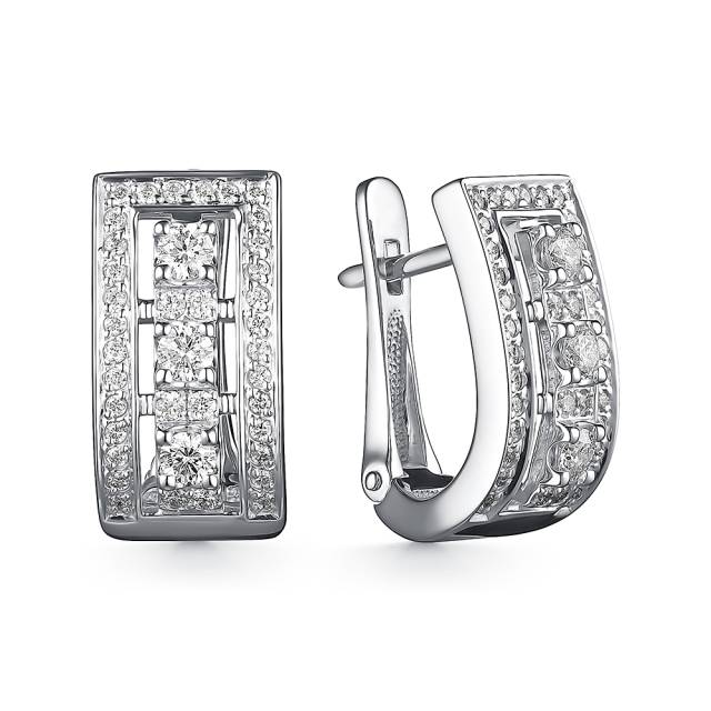 Серьги из белого золота с бриллиантами (057698)