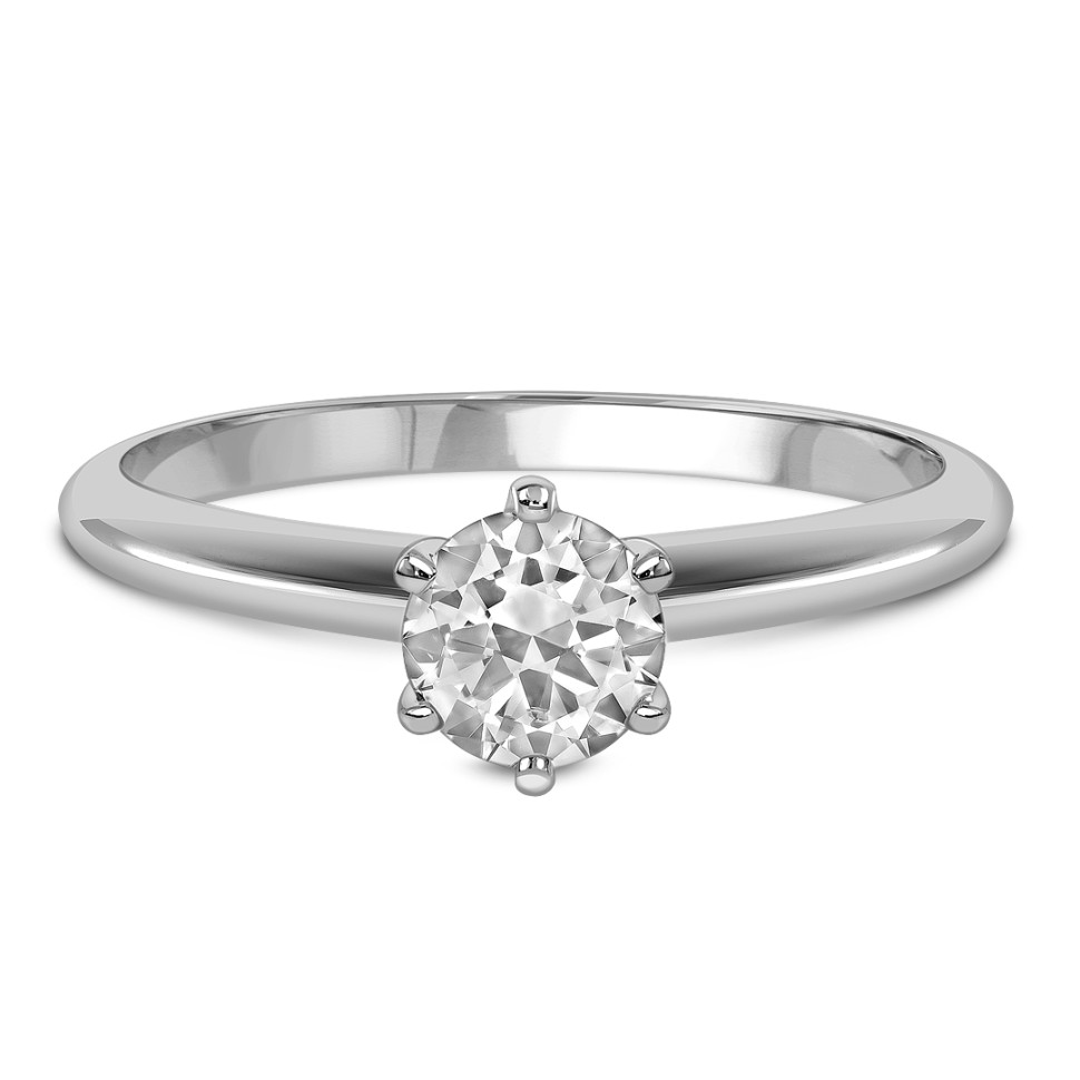 Помолвочное  кольцо из платины с бриллиантом (028330)