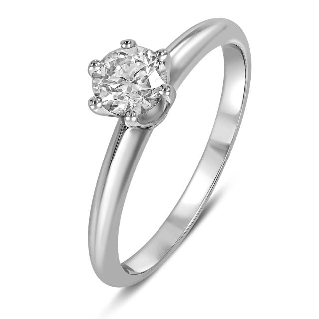 Помолвочное  кольцо из платины с бриллиантом (028330)