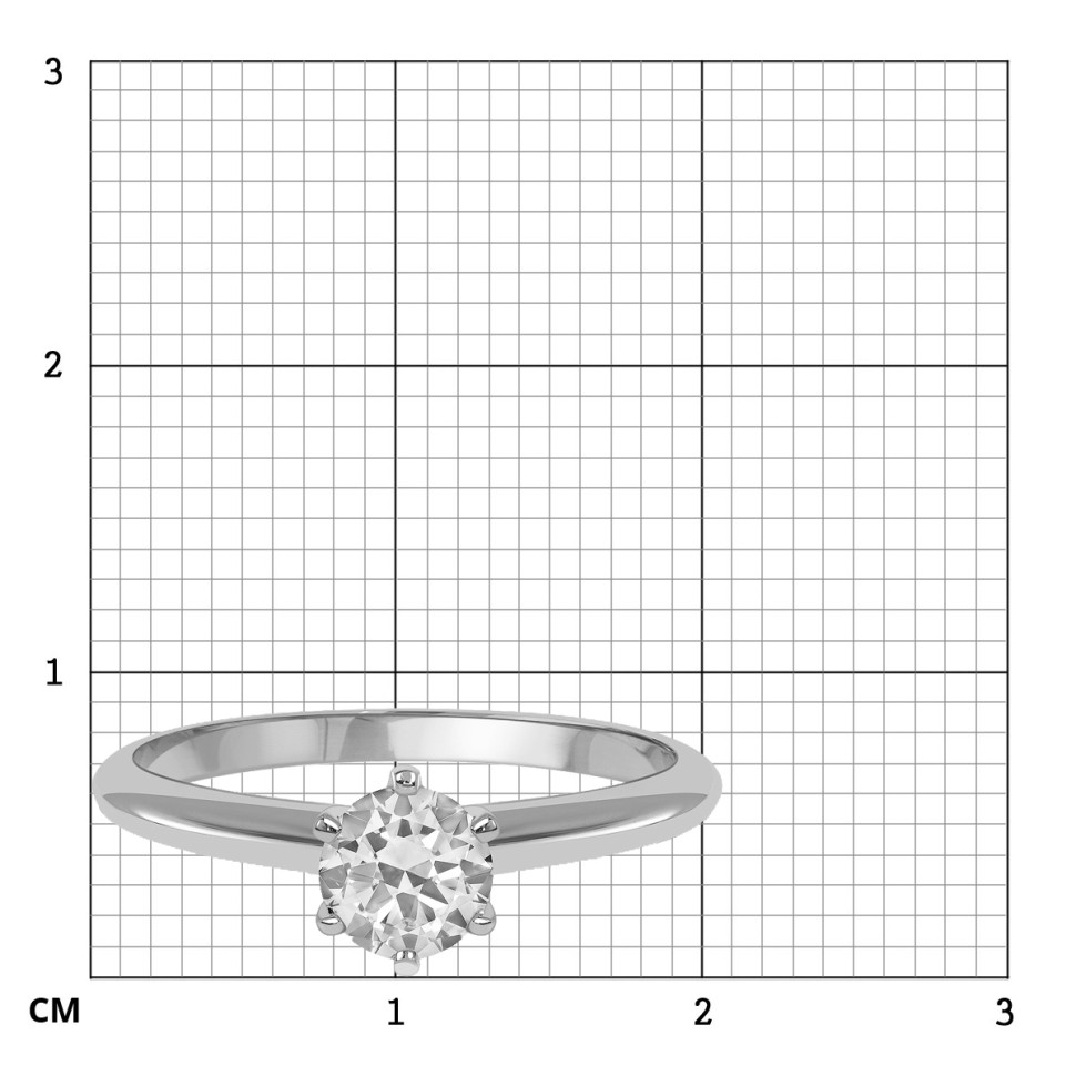 Помолвочное  кольцо из платины с бриллиантом (028330)